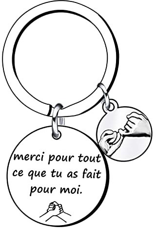 Lumengqi Cadeau Merci pour tout Porte Clé Merci,Cadeau Merci Nounou Amie Maitresse Collegue Docteur Maman Papa Infirmière Porte Clef Personnalisable,Cadeaux Idee Porte Clef Femme Homme Noel Original