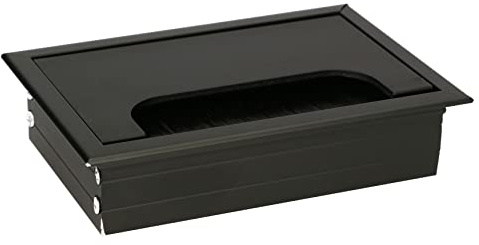 KOTARBAU® Aluminium Kabeldurchführung 120x80 mm für Möbel Schwarz Kabeldose Kabeldurchlass Eckig Eloxiert