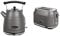 Rangemaster Classic Grey Cordless Electric Kettle (1.7L, 3kW) & 2 Slice Toaster (1kW) With Defrost, Cancel & Reheat Functions