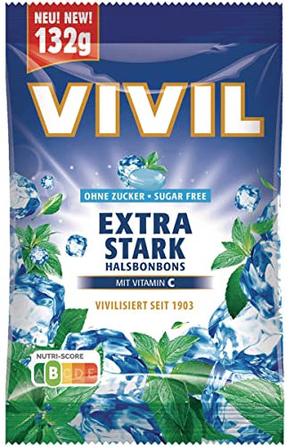 Vivil Extra Stark Halsbonbons Minze und Eukalyptus zuckerfrei 132g