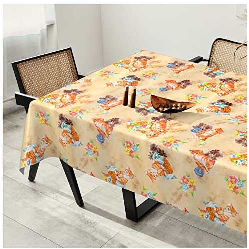 Wachstuchtischdecke Wachstuch Tischdecke abwaschbar Wachstischdecke Plastik-Tischdecken Glatt 160x140cm Schnittkante Katzen