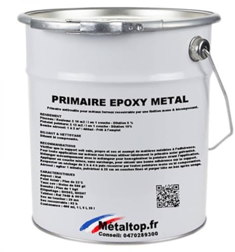 Metaltop - Primaire Epoxy Metal - Blanc pur - RAL 9010 - Pot 1 L