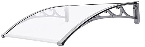 Aluminiumlegierung-Türüberdachung im Freien,Polycarbonat-Haustür-Überdachung,Leise Haustürvordach,Fenster-Vordach,PC-Ausdauerbrett,Klimaanlage Überdachung,Gebogene Halterungen (80x330cm/31x130)