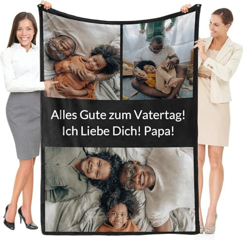 Personalisierte Vatertagsgeschenk für Papa, Personalisierte Decke mit Foto, Kuscheldecke Personalisiert, Personalisierter Fotodecke, Personalisierte Geschenke für Männer, Geschenk zum Vatertag
