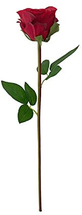 URFEDA Roses Artificielles, 15.75'' Fausse Rose à Longue Tige Réaliste Roses Artificielles Soie pour Bouquet de Mariage Arrangements Floraux, Décoration de Pièce Maîtresse de Fête à La Maison (Rouge)