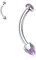 Gebogene Augenbraue Barbell Augenbrauenringe 16G Bauchnabelring G23 Titan Augenbrauenpiercingschmuck Lila Opal Augenbrauenstege Nabelring Zungenring Rook Daith Ohrringe Augenbrauenpiercings 8mm