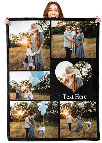 Mraxovid Personalisierte Decke, Individuelle Fotos Decke, Erinnerungsgeschenk Mit Foto und Text Decke Geschenk, Geschenk für Ihn Sie zum Valentinstag 100 x 125 cm
