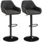 Yaheetech Bar Stools Set of 2, Height Adjustable Swivel Breakfast Barstools, PU Leather Upholstered Bar Chair with Backrest, Armrests and Footrest for Home Kitchen, Black