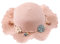Blogiiup Mädchen Sonnenhüte, Sommerstrandhut mit Blumen Dekoration, Sommer Beach Flower Strohhut, Outdoor Sun Visor Hut für Weihnachtskinder (rosa)