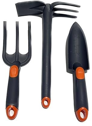Gartenwerkzeug-Set aus Kunststoff, 3-teilig, Transplantator, Hacke, Gartengeräte