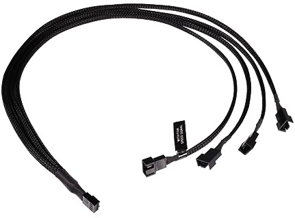 Alphacool 18684 Y-Splitter 4-Pin auf 4x 4-Pin PWM 60cm Kabel Modding gesleevt schwarz