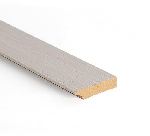 Bildershop-24 9er Set Fußleiste/Sockelleiste für Wandpaneele Dekowa in Eiche Weiß 230 x 8 x 1,8 cm