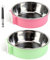 Lot de 2 gamelles pour chien avec 1 sifflet pour chien, gamelle à eau pour chien, gamelle en acier inoxydable pour chien, gamelle suspendue pour chien, distributeur de nourriture fixe indépendant,