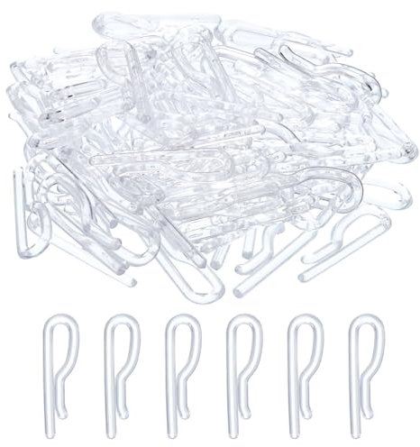 QUARKZMAN 100pcs Durable Plastique Alligator Agrafes, 1,42 Transparent U Forme Chemise Agrafe Pinces Linge pour Pliable Attaches, Pantalon, Chaussettes, Habits