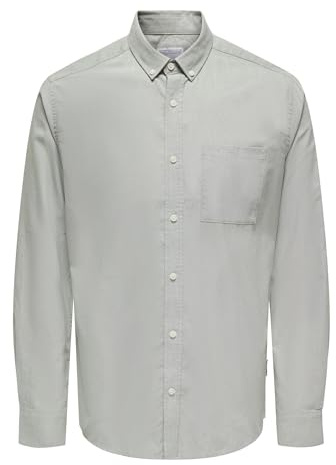 ONLY&SONS Herren Hemd Slim Fit Langarm Oxford Hemd stilvoll bequem Männerhemd, Farben:Dunkelgrün, Größe Hemd:S
