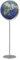Globus mit 43 cm Durchmesser und Standfuß – APOLLO – verchromter Metallfuß, Gesamthöhe 1,32m – topografische Karte mit Relief – zwei bewegliche Achsen – blau, grün – TROIKA Original