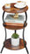 YEAKOO Vintage Round Side Table,3-Tier Slim Waist End Table with Storage Shelves,Round Sofa Side Table Small Corner Coffee Table Bedside for Living Room Bedroom Small Spaces