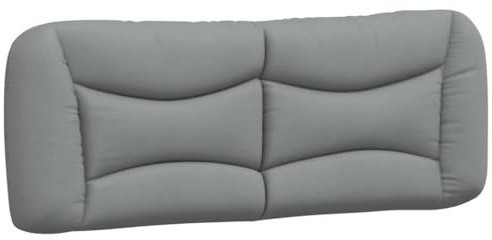vidaXL Kopfteil Kissen Hvar, Kopfteilkissen für Schlafzimmer, Rückenkissen Bett mit Reißverschluss, Kopfpolster Bettkissen, Hellgrau 120cm Stoff
