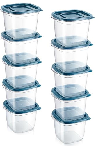 EFISH 10PCS Rechteck Kunststoff Portion Box Sets mit Deckel.Food Aufbewahrungsbox, Behälter Sets, Lebensmittellagerung, Lebensmittelbehälter, Kunststoff-Lebensmittelbehälter, 650 ML