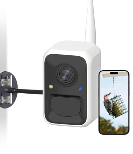 NETVUE Birdfy Intelligente Vogelkamera mit verstellbaren Halterungen in jedem Winkel zum Beobachten von Vögeln, IA-Identifizierung von Vögeln, automatische Videoaufnahme und Benachrichtigungen