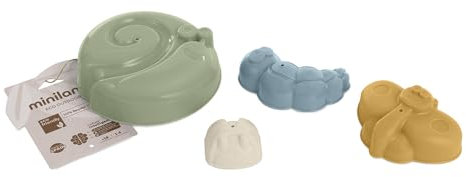 Miniland Eco Set 4 moldes de Arena Multicolor Cool para Jugar en la Playa