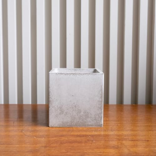 The Botanical Blueprint Pflanzgefäß aus Beton, quadratisch, klein, Grau