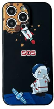 Yonds Queen for iPhone 16 Cute Case, Cool Cartoon Astronaut Space Planet Rocket Design Stylish Bumper Cover Soft TPU Protective Anti-Slip Shockproof Fashion Case(iPhone 16, Rocket)