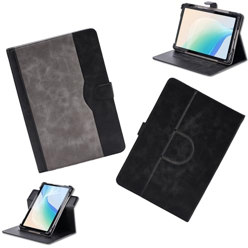 Funda para Qilive Qt24101b Funda Tablet Case Rotación de 360 Grados Ángulos de visión múltiple PU Cuero Stand Folio Cover Negro