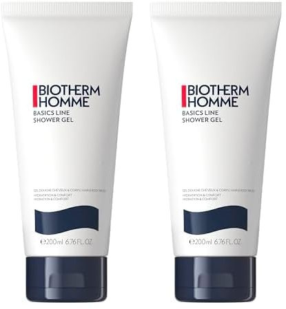 Biotherm Homme Basic Shower Gel, erfrischendes Duschgel für Männer, mit Meeresduft, belebendes und revitalisierende Duschseife, alle Hauttypen, für ein frisches Aussehen, Körper & Haare, 200 ml
