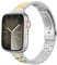 MoKo Schmales Metall Armband Kompatibel mit Apple Watch Armband 41mm 40mm 38mm, Dünnes Edelstahl Ersatzarmband Uhrenarmband für iWatch Series SE 2 SE 9 8 7 6 5 4 3 2 1 für Damen Herren, Silber/Gold