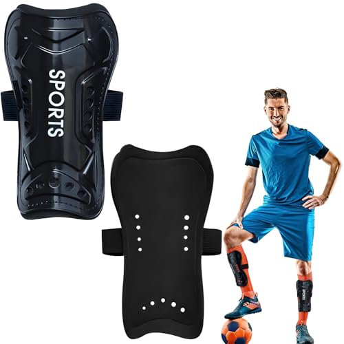 FairyPeach Cubre Espinilleras Futbol, Espinilleras Futbol Niño, Espinilleras Hockey Hierba, Espinilleras Futbol Hombre, Funda Espinilleras, Protector Tobillo Futbol Niños, Soccer Shin Guard (Negro)