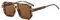 Long Keeper Retro Pilot Sonnenbrille - Herren Damen 70er Jahre Flache Vintage Quadratische Doppel Brücken UV400 Schutz (Braun Leoparden Braun)