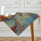 Tischdecke 100x100 cm Orange Bunt Modern Mittelläufer Kunst Gemälde Tischdecken Kurz Leinen Tisch Deko Abwaschbar Dekoration Aesthetic Tischdecke für Herbst Party Hochzeiten Feiertage Geburtstag