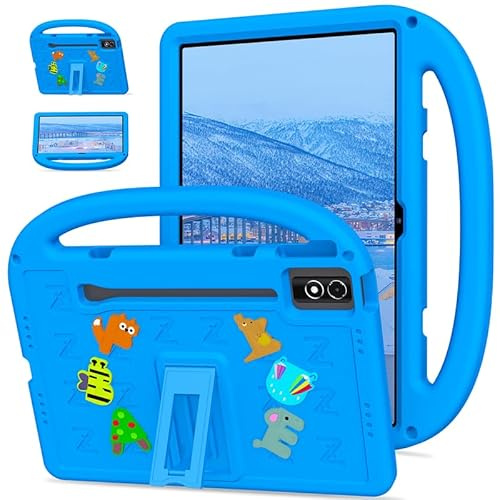 Funda para tablet Lenovo Idea Tab Pro de 12.7 pulgadas 2025/Tab P12 TB-370 (2023) apta para niños, lindas muñecas de dibujos animados, espuma EVA, ligera, a prueba de golpes, mango con funda de