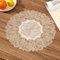Hopomoon Set di 4 tovagliette rotonde con stampa floreale per sala da pranzo, 38,1 x 38,1 cm, resistenti al calore, lussuose tovagliette dorate
