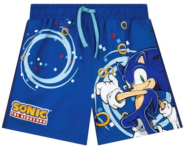 Sonic The Hedgehog Bañador Niño, Bañador Natacion Niño, Shorts De Baño Sonic, Bañadores Boxer para Playa Y Natación Niños, Azul 12-13 años
