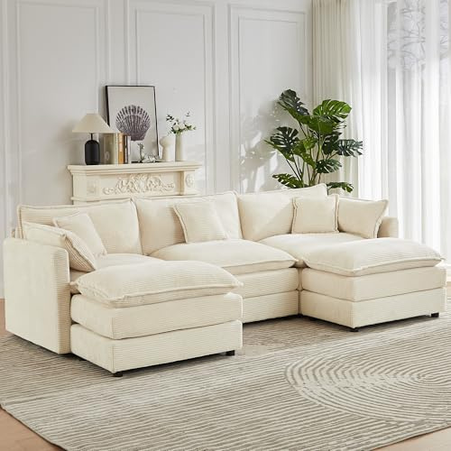 JIEXI Ecksofas Und Couchs, Ecksofa Mit Schlaffunktion, Modulares Ecksofa, Wohnlandschaft U Form, L Form Eckcouch, Für Couch Wohnzimmer Schlafzimmer Büro Wohnung