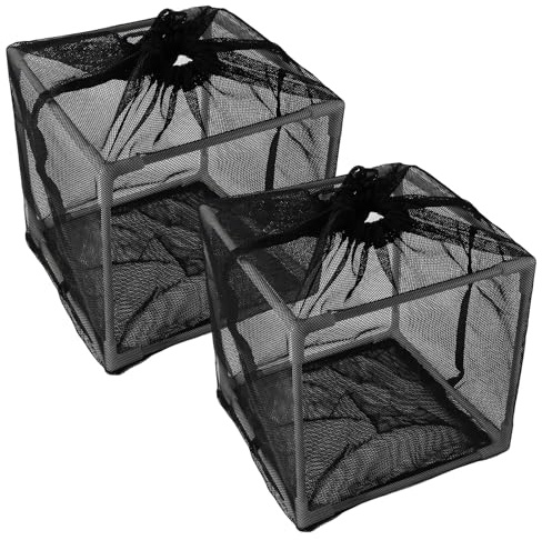 Sinbana 2pcs Pond Filter Bag, 10 Inch Pump Barrier Bag Mesh Water Pump Cover Anti Clogging Pond Filter Cube Media Box Basket for Outdoor Water Fish Ponds Waterfalls Accessories Equipment