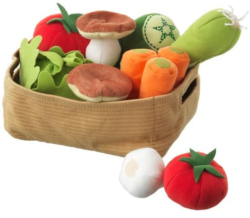 Duktig 14-Piece Soft Food Vegetables Set - Food Fruits Basket Figure, Creative Washable Design, Includes Carrots, Tomatoes, Lettuce, Mushrooms - Ideal My First Fruit Vegetable Sorting