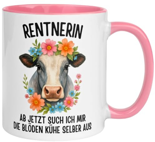 Renteneintritt Frau | Ab jetzt such ich mir die blöden Kühe selber aus | Geschenk Tasse Rentnerin Ruhestand Pension Vorruhestand Rentenbeginn Frauen