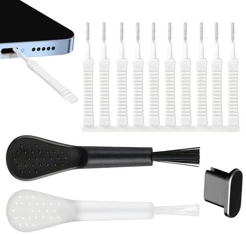 Phone Port Cleaning Kit, 13 Pieces Laptop Cleaning Kit, Charging Port Cleaning, Kit, Phone Port Cleaning Brush, Phone Speaker Cleaning Kit, Small Cleaning Tools with Anti Dust Plug for Phone Speaker