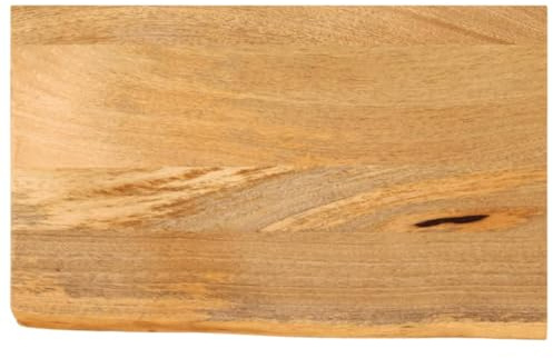Owoxanthellate Mangoholz Tischplatte 60 x 30 x 2,5 cm mit Baumkante, Massivholz Schreibtischplatte Modernes Holz Design Robust und Langlebig für Home Office Küche Wohnzimmer Bastelraum