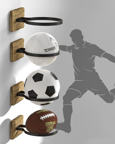 AIDILI Ballhalterung Wand - 4er Football Halter Basketball Halter