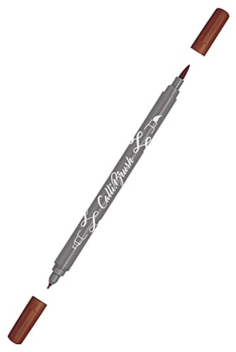 ONLINE Calli.Brush Pen mit Double-Tip, Pinsel- und Kalligraphie-Spitze, Handlettering Brush-Pens in verschiedenen Farben, bunte Bullet-Journal Stifte für Kalligrafie, Aquarell, Farbe: Aubergine