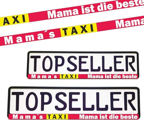 2x Kennzeichenhalter Nummerschildhalter Mamas Taxi