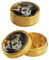 Black Leaf Aluminium Grinder 2-teilig Ø 50mm | hochwertiger Aluminium Crusher | Premium Grinder mit Motiv | Mexican Skull Bronze