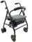 KMINA - Rollator Faltbar Leicht mit Sitz, Schmal für Wohnung, Klappbar mit Korb Höhenverstellbar, Standbremse, Grau - Made in Europe