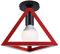 iDEGU Retro Deckenleuchte im Geometrischen Design Moderne Deckenlampe mit Dreieck Lampenschirm Vintage Lampe E27 Deckenleuchte für Schlafzimmer Wohnzimmer Flur Küche Café Restaurant, 16 cm, Rot