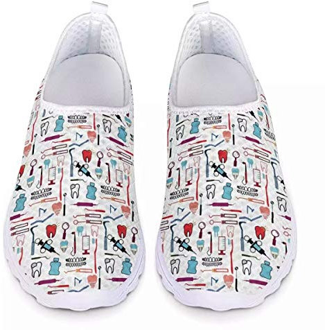 chaqlin Zapatos de Enfermera Zapatos de Malla para Mujer Zapatillas de Deporte Deportivas al Aire Libre Casual Mocasines sin Cordones 39 EU