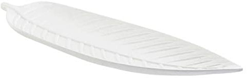 Hogar y Mas Bandeja Decorativa Hoja 45CM - Blanco